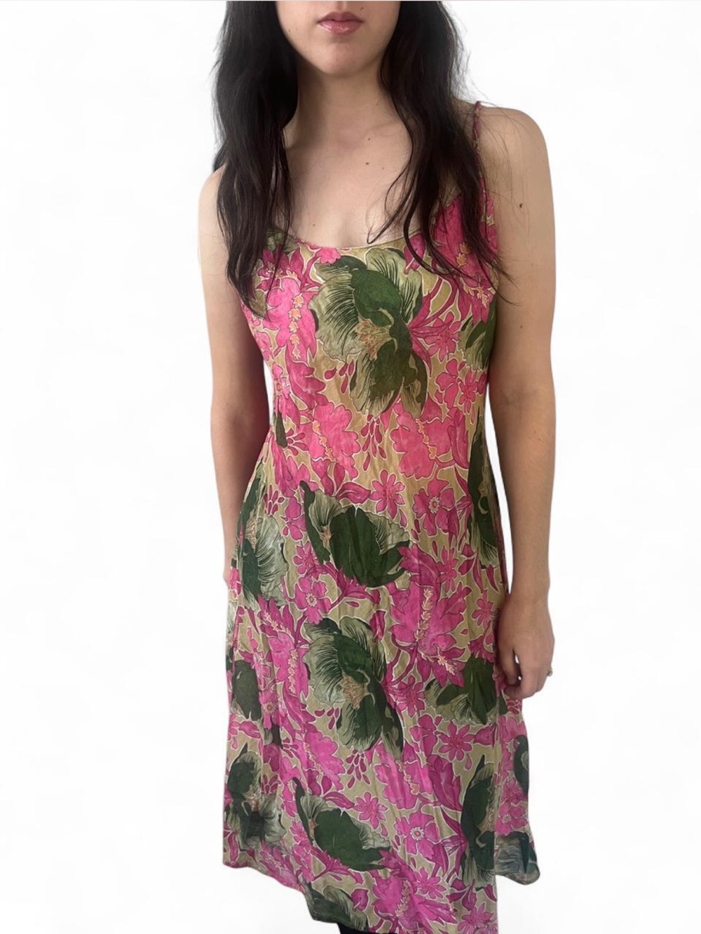 Vintage United Colors of Benetton Floral Tropical Swim Cover Up Dress Size XS/S